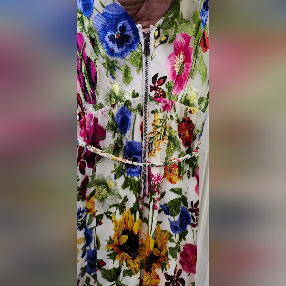 Alice + Olivia Samantha Floral Surplice Maxi Dress Women's Size 6 - Picture 9 of 11